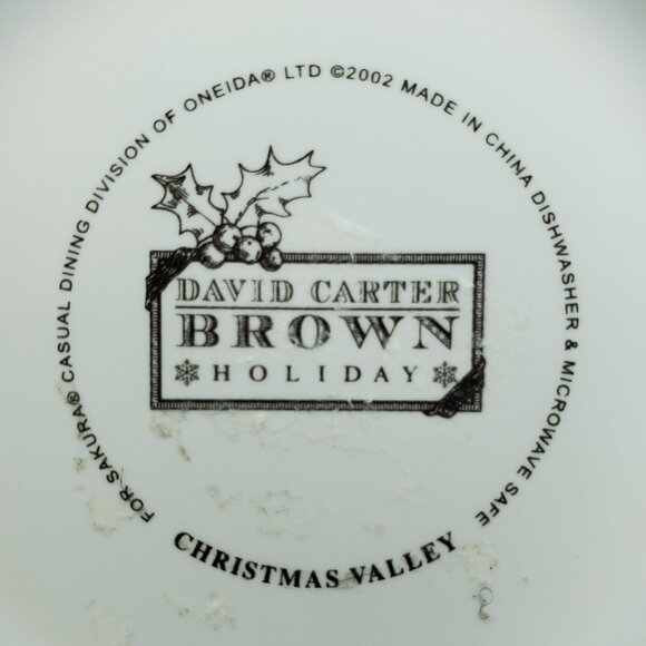 Sakura Christmas Valley Cereal Bowls David Carter Brown Holiday Soup Bowls - Picture 4 of 8